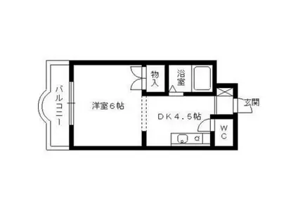 ソレイユ箱崎(1K/2階)の間取り写真