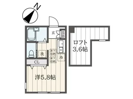 ウインズ大口仲町C棟(ワンルーム/2階)の間取り写真