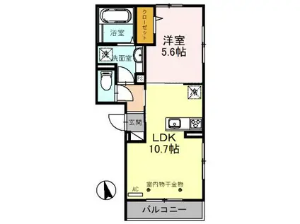 アージュI(1LDK/3階)の間取り写真