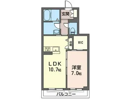 アバンサール(1LDK/1階)の間取り写真