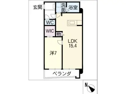 シティリバーフォレスト(1LDK/1階)の間取り写真