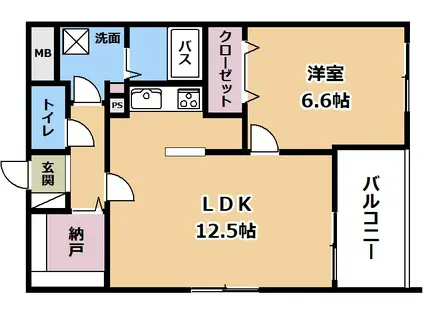 ボヌールロジェ(1LDK/2階)の間取り写真