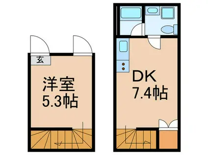 ローラン ハイツ(1DK/B1階)の間取り写真