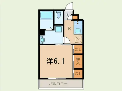 リブリ魚崎(1K/3階)の間取り写真