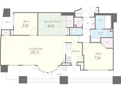 セレッソコート南千里佐竹台グランヒルズ(3LDK/2階)の間取り写真