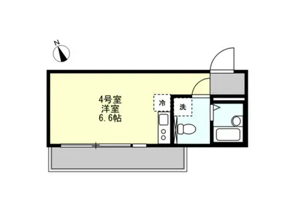 ベイルーム横浜鶴見Ⅱ(ワンルーム/1階)の間取り写真