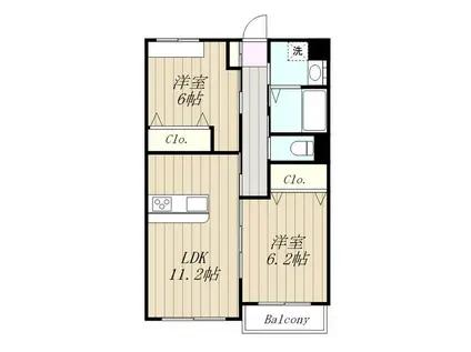 LIVER(2LDK/3階)の間取り写真