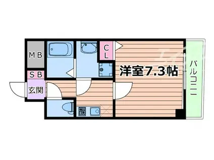 クラウンハイム瑞光フラワーコート(1K/6階)の間取り写真