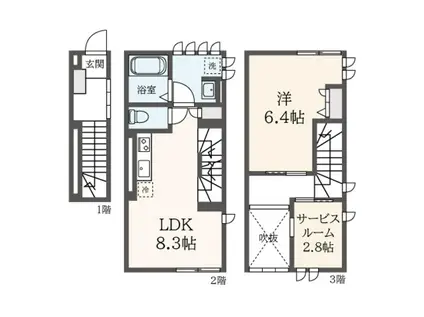 SUNRISE MARTHA(1SLDK/1階)の間取り写真