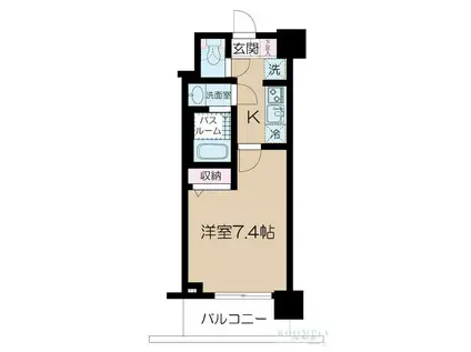 シティタワー武蔵小山(1K/9階)の間取り写真