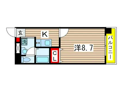 都町小川マンション(1K/4階)の間取り写真