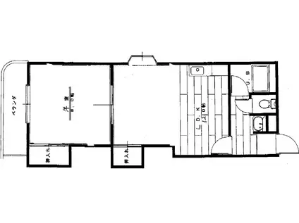 大発マンション(1LDK/3階)の間取り写真