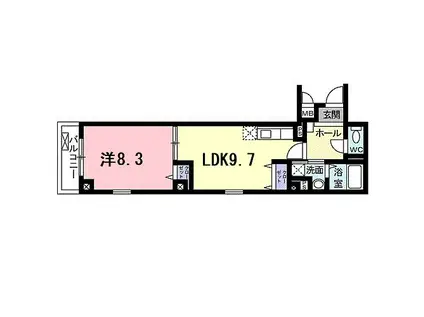 LA・KIYAMIYASSO(1LDK/3階)の間取り写真
