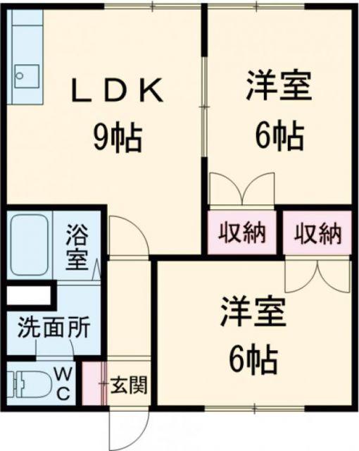 パレーシャル(2LDK/2階)の間取り写真