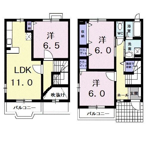 ル・シエル(3LDK/1階)の間取り写真