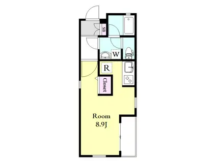 ラフィナート上馬(ワンルーム/1階)の間取り写真