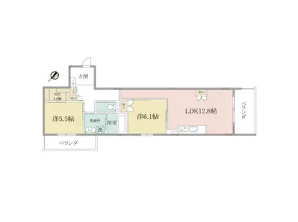 ヘーベルVILLAGEひばりが丘ヘーベルヴィレッジひば(2LDK/2階)の間取り写真