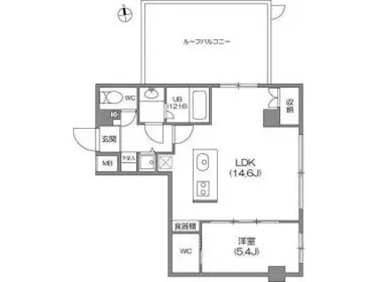ガーラプレイス八幡山壱番館(1LDK/5階)の間取り写真