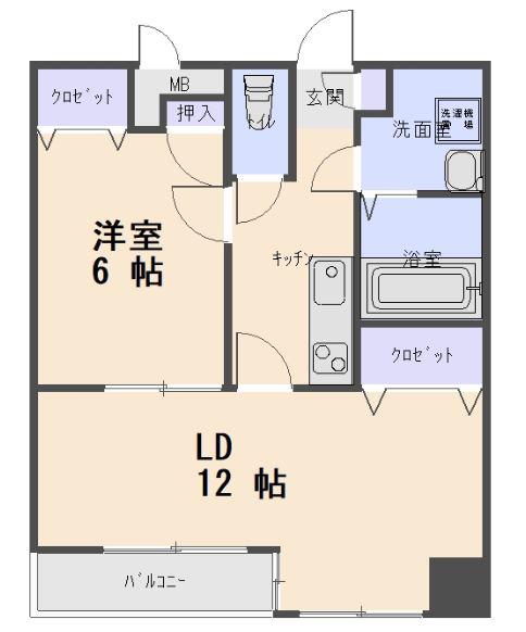 FJ日進通(1LDK/4階)の間取り写真