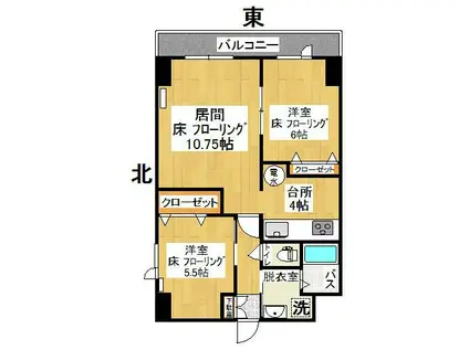 カルム・エ・ペ(2LDK/1階)の間取り写真