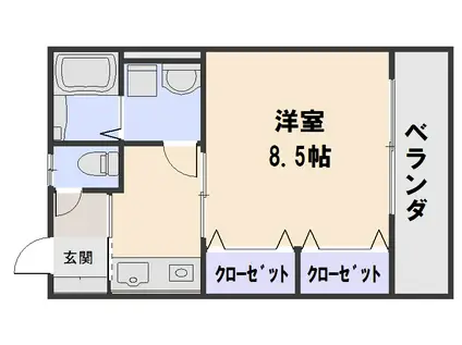 アルディハウスA(1K/2階)の間取り写真