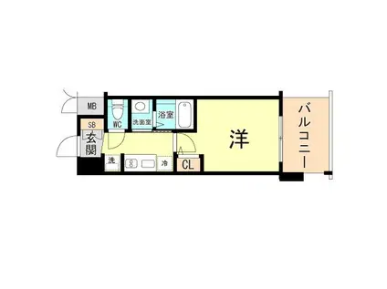 エステムコート神戸大倉山公園(1K/6階)の間取り写真