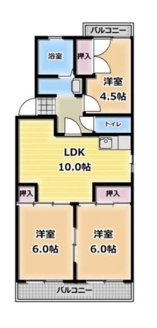 ロイアルまさや(3LDK/1階)の間取り写真