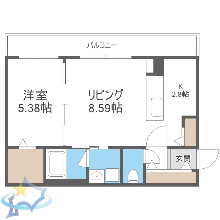 VILLAGE KOTONI(1LDK/3階)の間取り写真