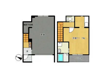 エストレージ東新(ワンルーム/1階)の間取り写真