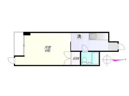 ハイツ赤堤(1K/4階)の間取り写真