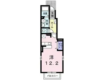 ファミーユ(1K/1階)の間取り写真