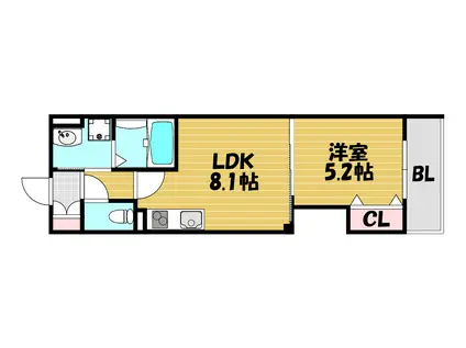 ピレーネ北条II(1LDK/3階)の間取り写真