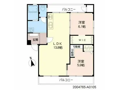 柳原ハイツ(2LDK/1階)の間取り写真
