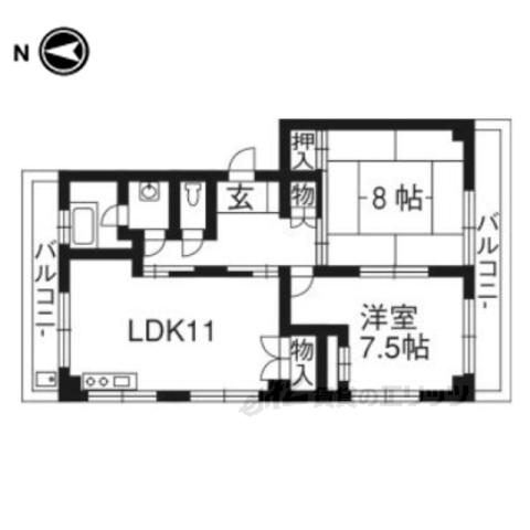 メゾン西川(2LDK/1階)の間取り写真