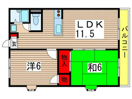 キャッスル天台(2LDK/2階)の間取り写真