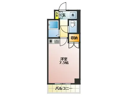 G・K HAUS(ワンルーム/4階)の間取り写真