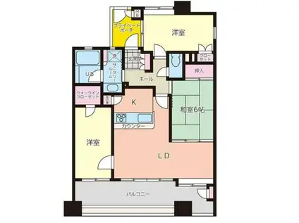 グリーンウッド郡山(3LDK/9階)の間取り写真