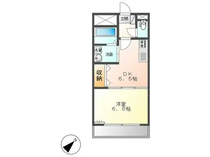 スタシィオン八潮(1DK/1階)の間取り写真