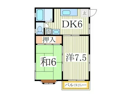 サンピア光ヶ丘(2DK/2階)の間取り写真