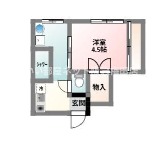 マルゴマンション(1DK/2階)の間取り写真