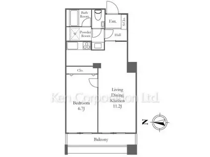 リバーシティ21イーストタワーズ(1LDK/15階)の間取り写真