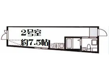 ウエスト横浜(ワンルーム/2階)の間取り写真