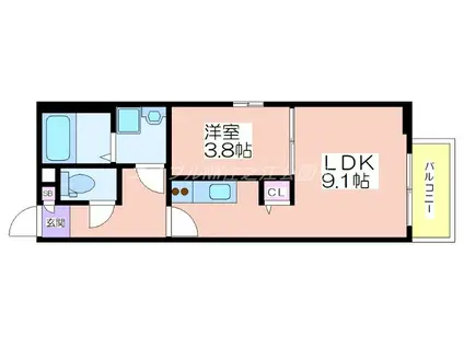 NOIRIOT(1LDK/3階)の間取り写真