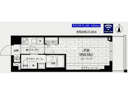 ステージグランデ竹ノ塚(1K/6階)の間取り写真