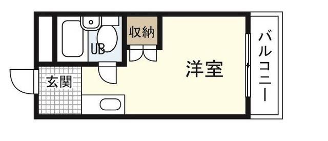 クレシア吉見園(ワンルーム/1階)の間取り写真
