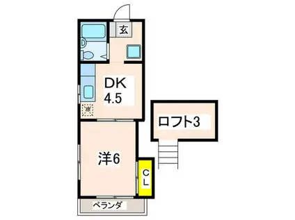 レオパレス久里浜第8(1DK/2階)の間取り写真