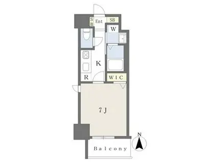 プレイズシード御器所ウエスト(1K/4階)の間取り写真