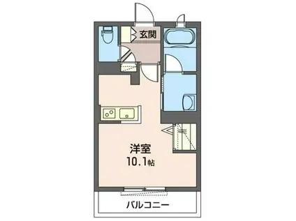 エクラシエ(ワンルーム/2階)の間取り写真