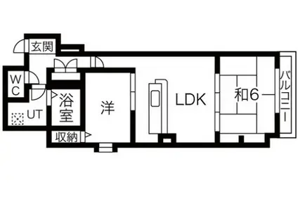 ラルジュ フォンテーヌI(1LDK/2階)の間取り写真