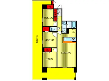 ロイヤルパークス新田(3LDK/6階)の間取り写真